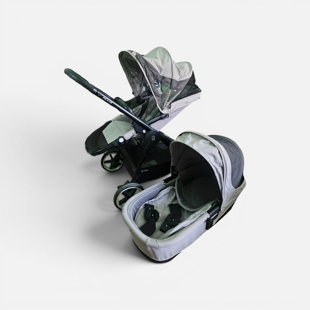 Cărucior sport dublu/modular Cybex Gazelle S, alături de un landou compatibil (Cybex Gazelle S Cot)
